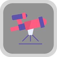 Telescope Flat round corner Icon Design vector