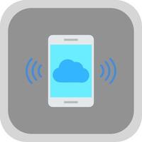 Mobile Cloud Flat round corner Icon Design vector