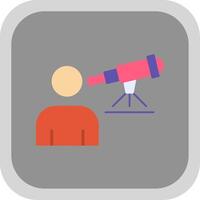 Astronomer Flat round corner Icon Design vector