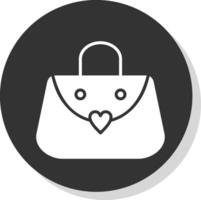 bolso glifo sombra circulo icono diseño vector