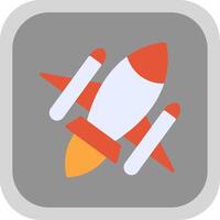 Rocket Ship Flat round corner Icon Design vector