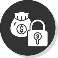 Secure Payment Glyph Shadow Circle Icon Design vector