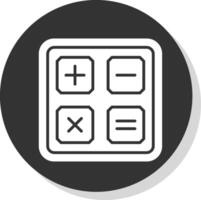 Calculator Glyph Shadow Circle Icon Design vector