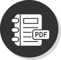 pdf glifo sombra circulo icono diseño vector