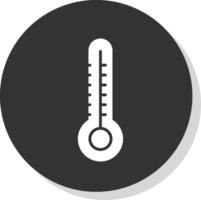 Thermometer Glyph Shadow Circle Icon Design vector
