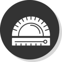 Protractor Glyph Shadow Circle Icon Design vector