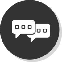 Chat Glyph Shadow Circle Icon Design vector