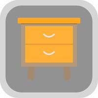 Side Table Flat round corner Icon Design vector