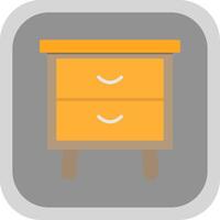 Side Table Flat round corner Icon Design vector