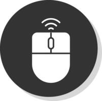 Wireless Mouse Glyph Shadow Circle Icon Design vector