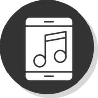 Music Glyph Shadow Circle Icon Design vector