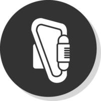 Carabiner Glyph Shadow Circle Icon Design vector