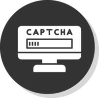 captcha glifo sombra circulo icono diseño vector