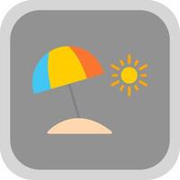 Beach Umbrella Flat round corner Icon Design vector