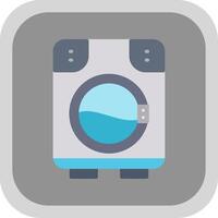 Washing Machine Flat round corner Icon Design vector