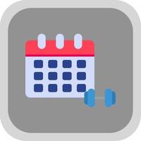 Calendar Flat round corner Icon Design vector