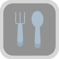 Spoon And Fork Flat round corner Icon Design vector