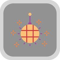 Disco Ball Flat round corner Icon Design vector