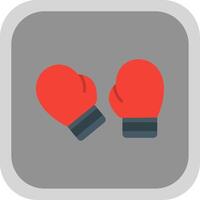 Boxing Glove Flat round corner Icon Design vector