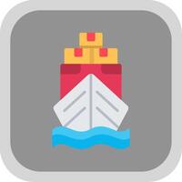 Yacht Flat round corner Icon Design vector