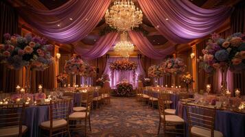 The wedding background and room for studio photos are filled with beautiful flower decorations