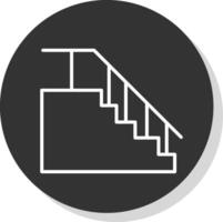 escalera glifo debido circulo icono diseño vector