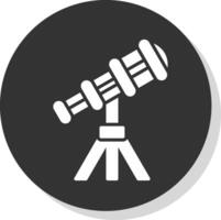 Telescope Glyph Shadow Circle Icon Design vector