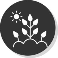 Farming Glyph Shadow Circle Icon Design vector