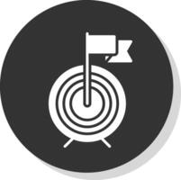 Goals Glyph Shadow Circle Icon Design vector