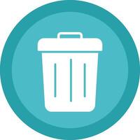 Trash Glyph Due Circle Icon Design vector