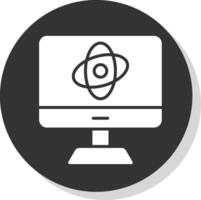 Computer Science Glyph Shadow Circle Icon Design vector