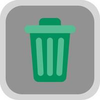 Dustbin Flat round corner Icon Design vector
