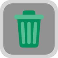 Dustbin Flat round corner Icon Design vector