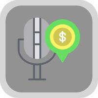 Finanzas podcast plano redondo esquina icono diseño vector
