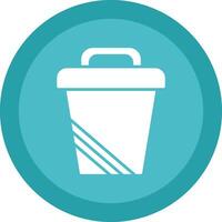 Trash Can Glyph Due Circle Icon Design vector