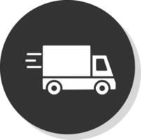 Express Delivery Glyph Shadow Circle Icon Design vector