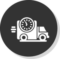 Delivery Time Glyph Shadow Circle Icon Design vector