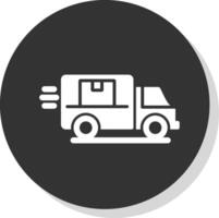 Delivery Truck Glyph Shadow Circle Icon Design vector