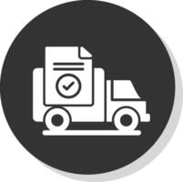 Proof Of Delivery Glyph Shadow Circle Icon Design vector