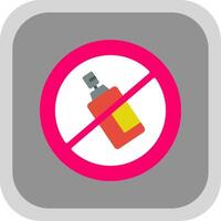 No Aerosol Flat round corner Icon Design vector