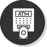 ATM Glyph Shadow Circle Icon Design vector