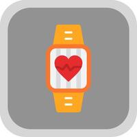 Heart Rate Monitor Flat round corner Icon Design vector