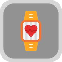 Heart Rate Monitor Flat round corner Icon Design vector