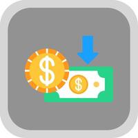 Dollar Flat round corner Icon Design vector