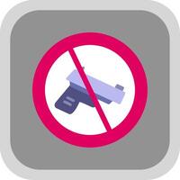 No Gun Flat round corner Icon Design vector