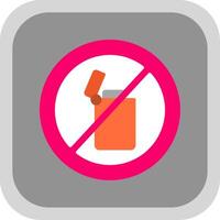 No Lighter Flat round corner Icon Design vector