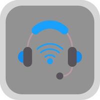 Headphones Flat round corner Icon Design vector