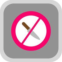 No Knife Flat round corner Icon Design vector