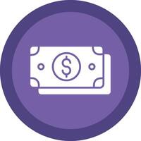 Dollar Bill Glyph Due Circle Icon Design vector