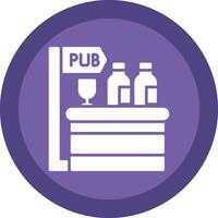 Pub Glyph Due Circle Icon Design vector